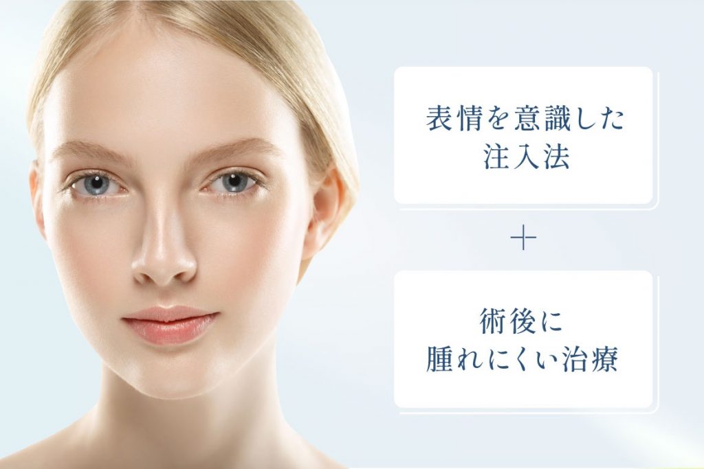 表情を意識した治療法+術後に腫れにくい治療
